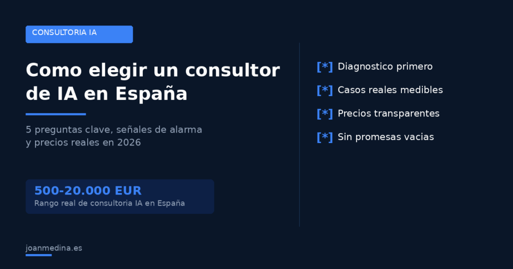 Cómo elegir un consultor de IA en España (y no equivocarte)