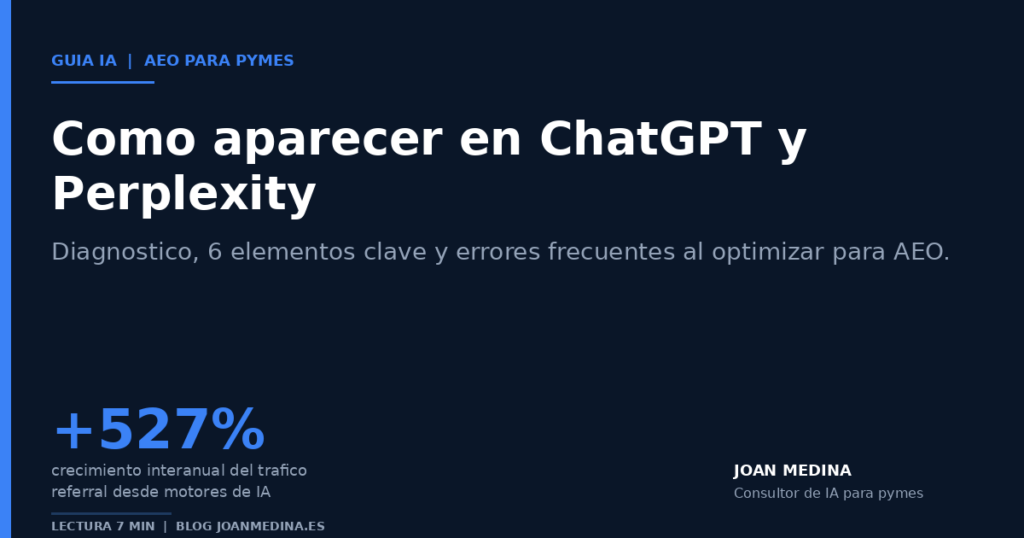 Cómo aparecer en ChatGPT y Perplexity: guía AEO para pymes